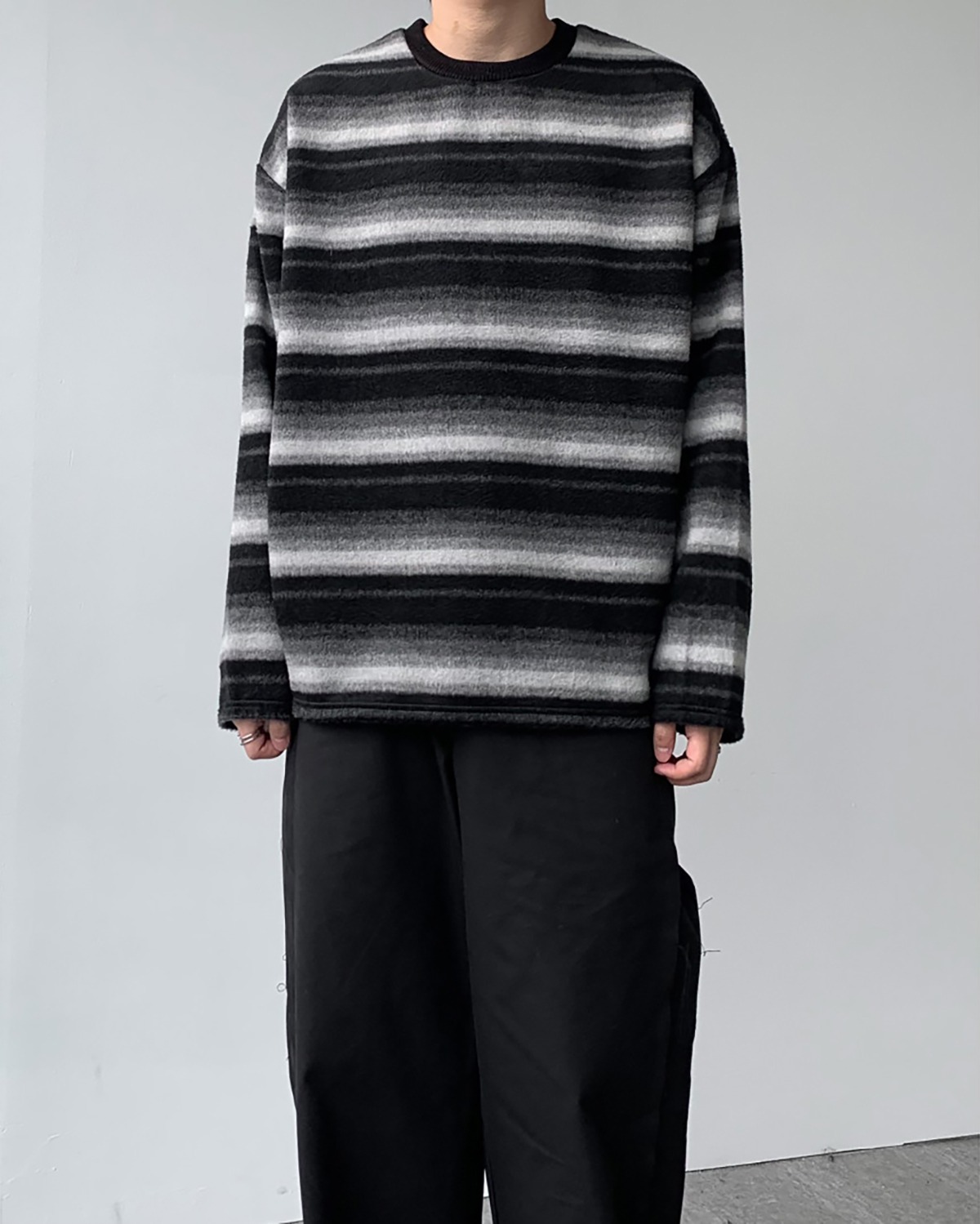 Angora stripe knit T (2C)