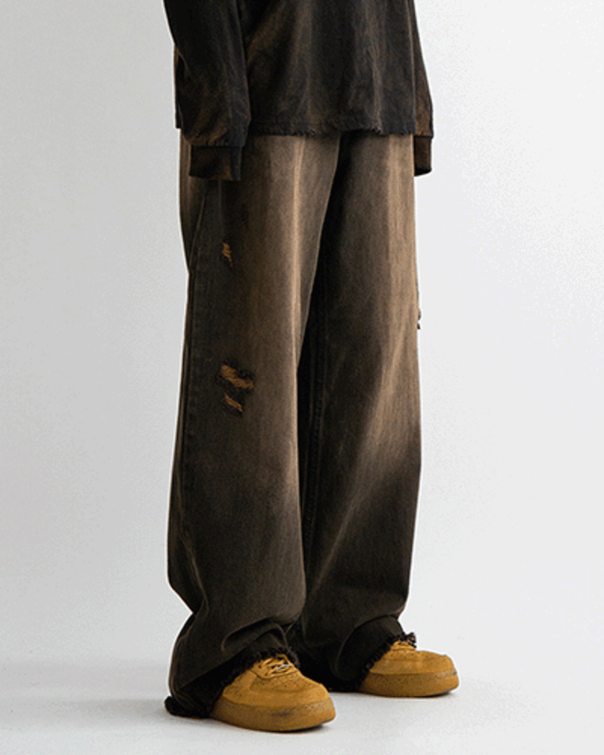 Vintage brown denim pants (1C)