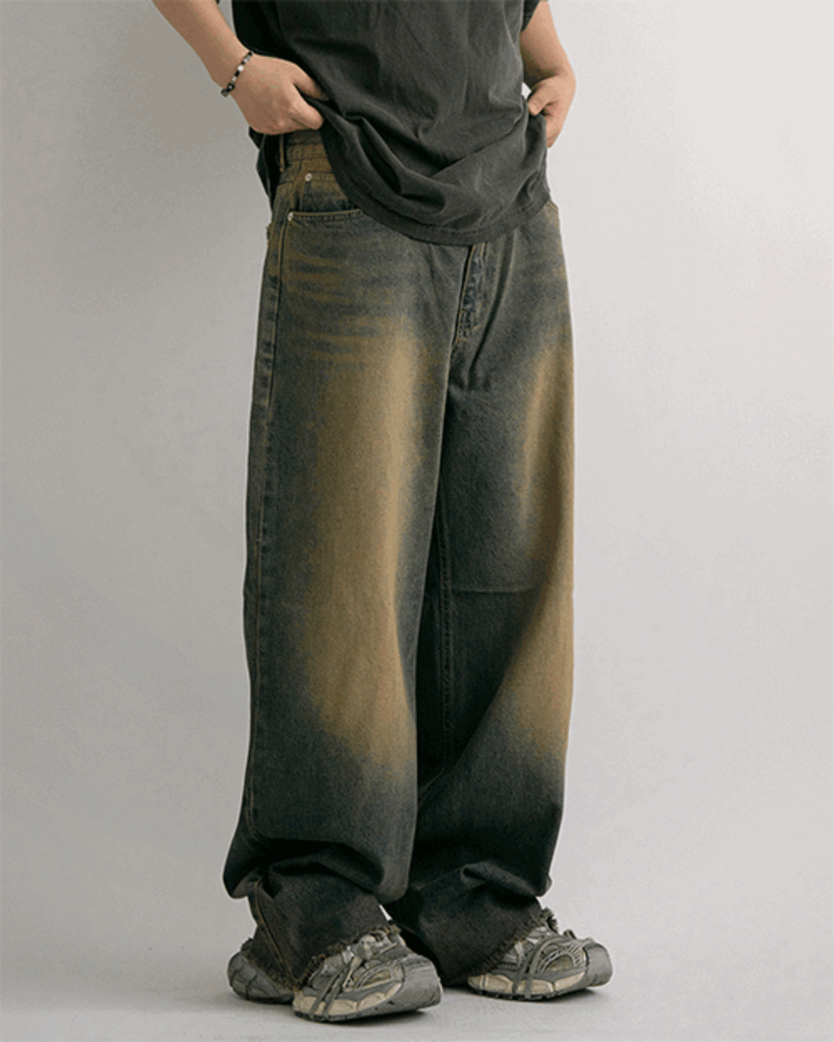 [당일출고] Desert vintage wide denim pants (1C)