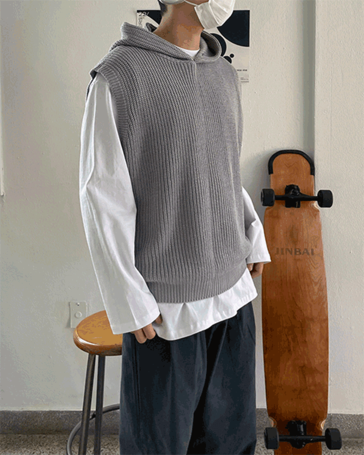 Over hood knit vest (3C)