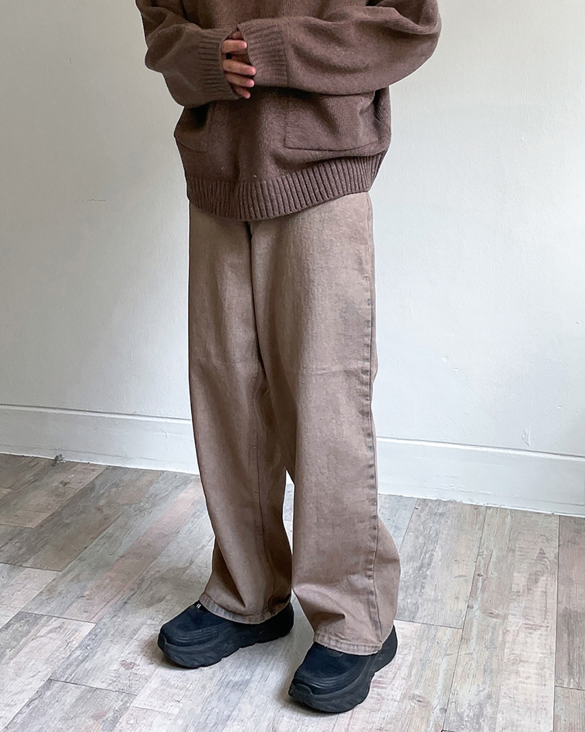 Wide dyed denim pants (3C)