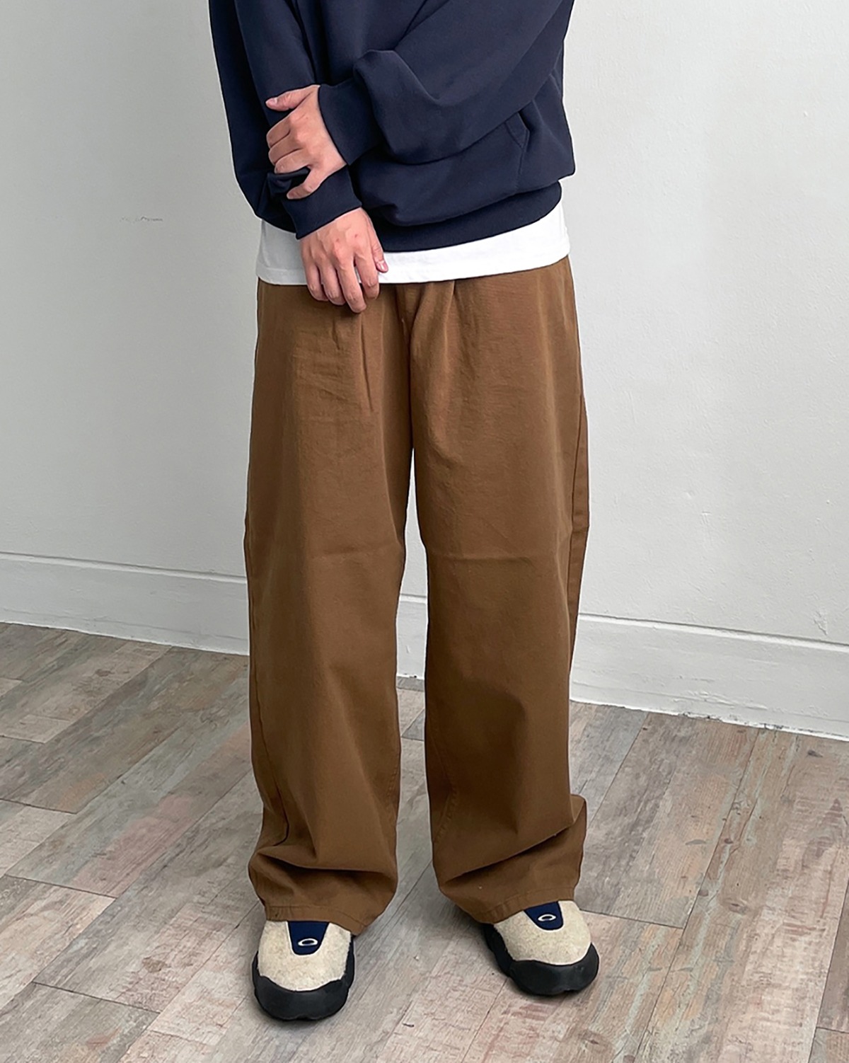 Wide pintuck cotton pants (3C)