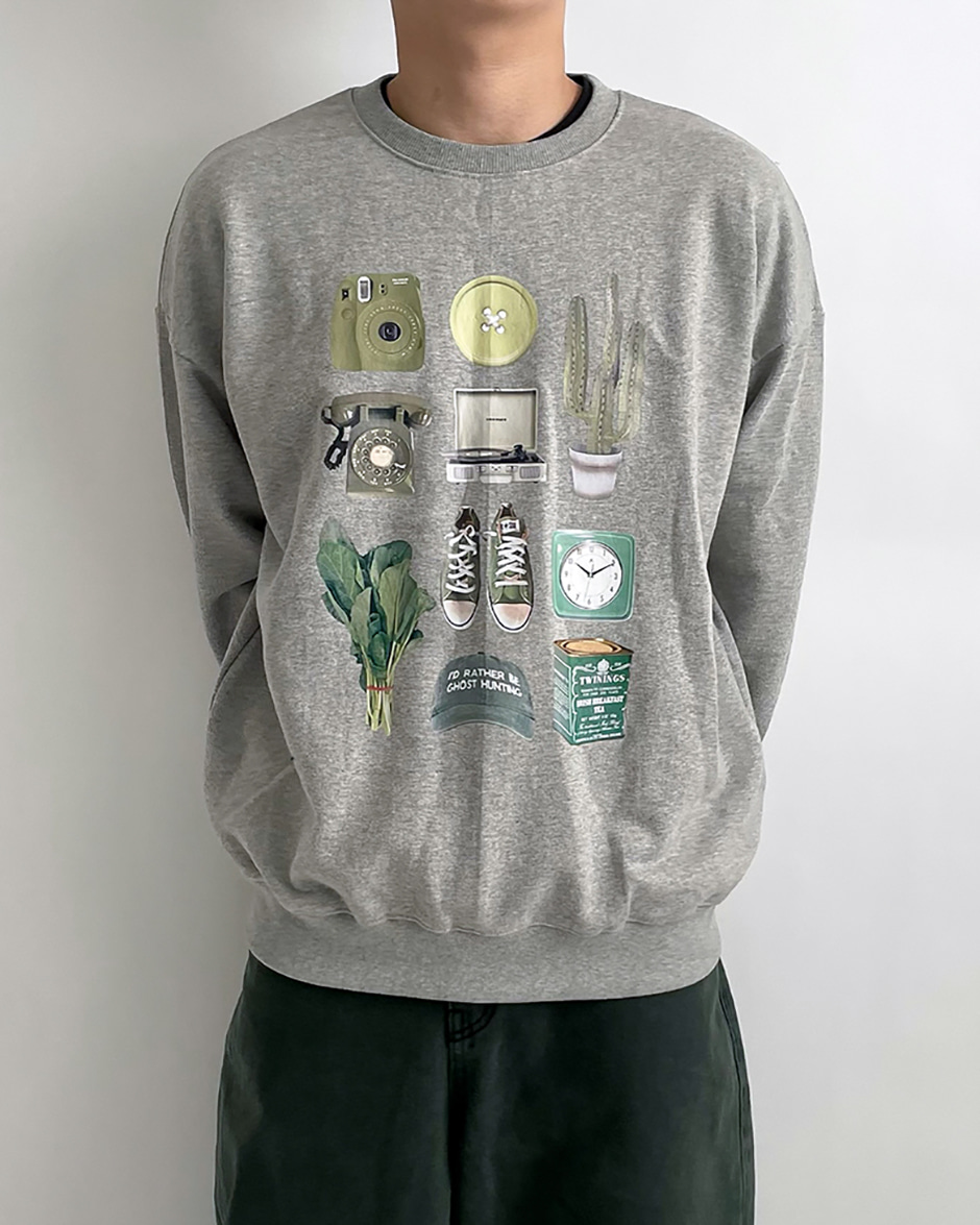 Green printing sweatshirt (2C)