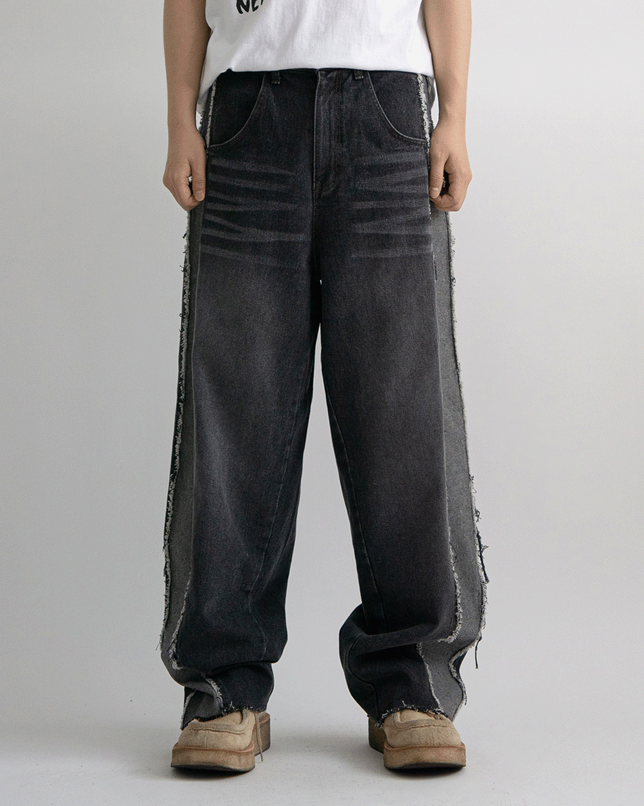 Side cut-off bizo denim pants (2C)