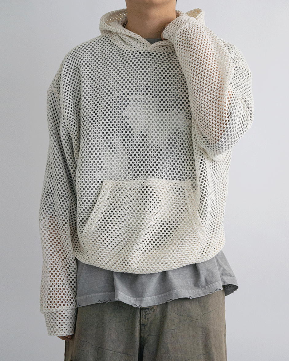 Net layered hoodie (4C)