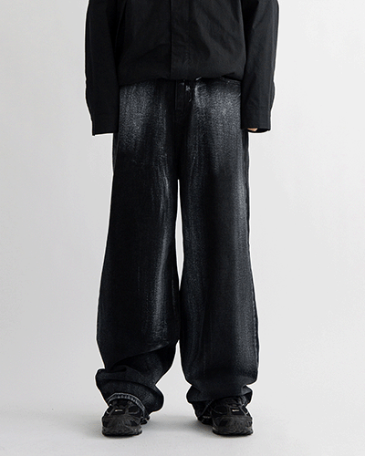 [당일출고] Painted black denim pants (1C)