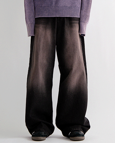 Purple tin wide denim pants (1C)