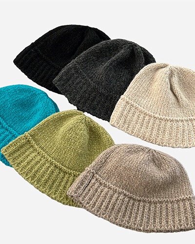Alpaca knit bucket hat (6C)