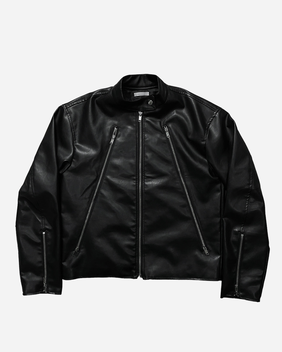 2way leather zip biker jacket (2C)