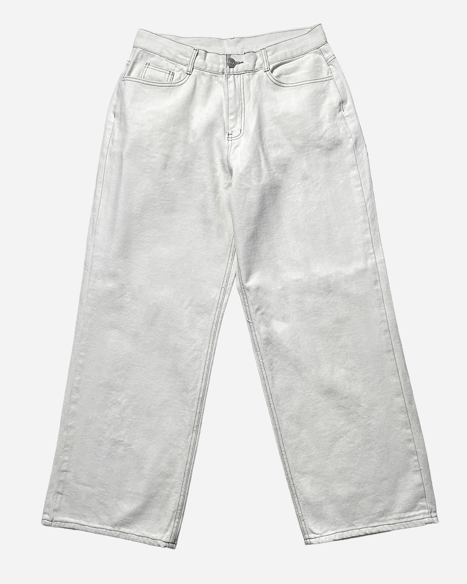 Herringbone wide cotton pants (2C)