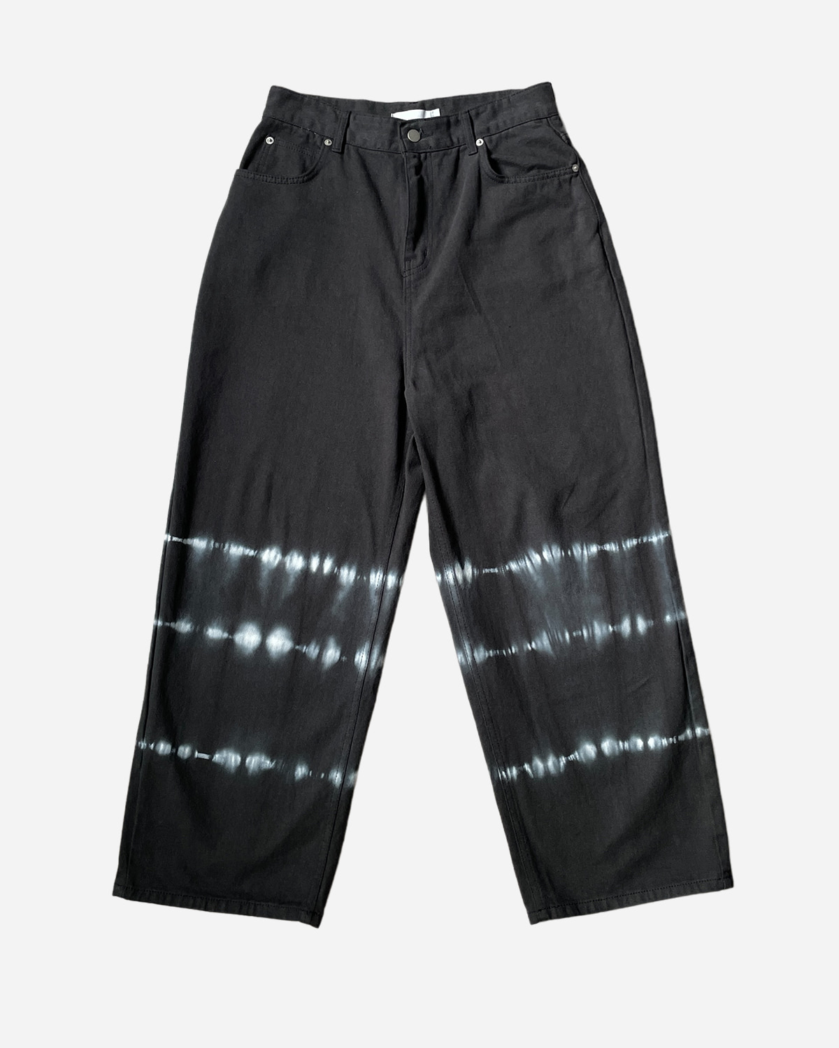 Tie-dye black denim pants (1C)