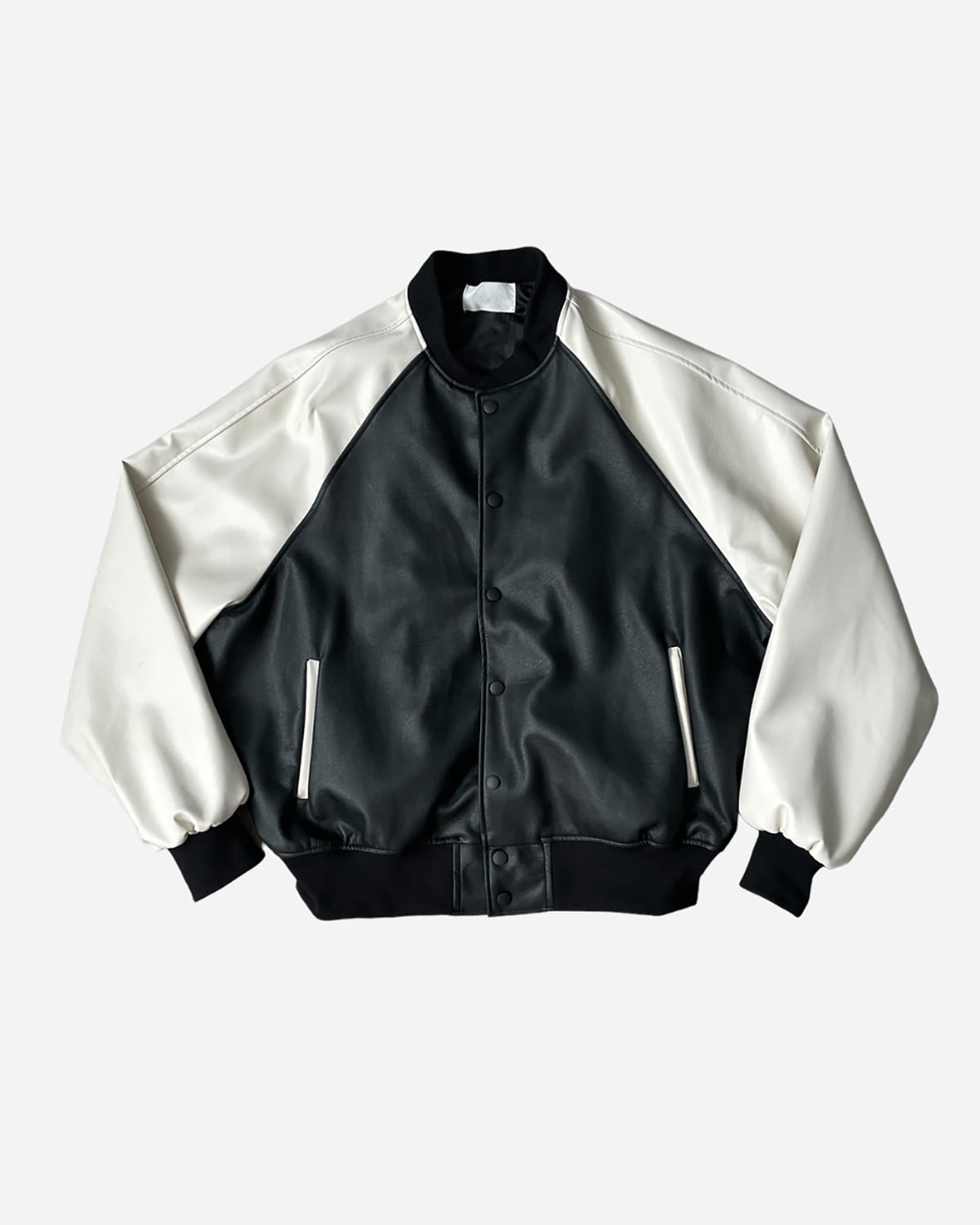 Raglan leather button jacket (2C)
