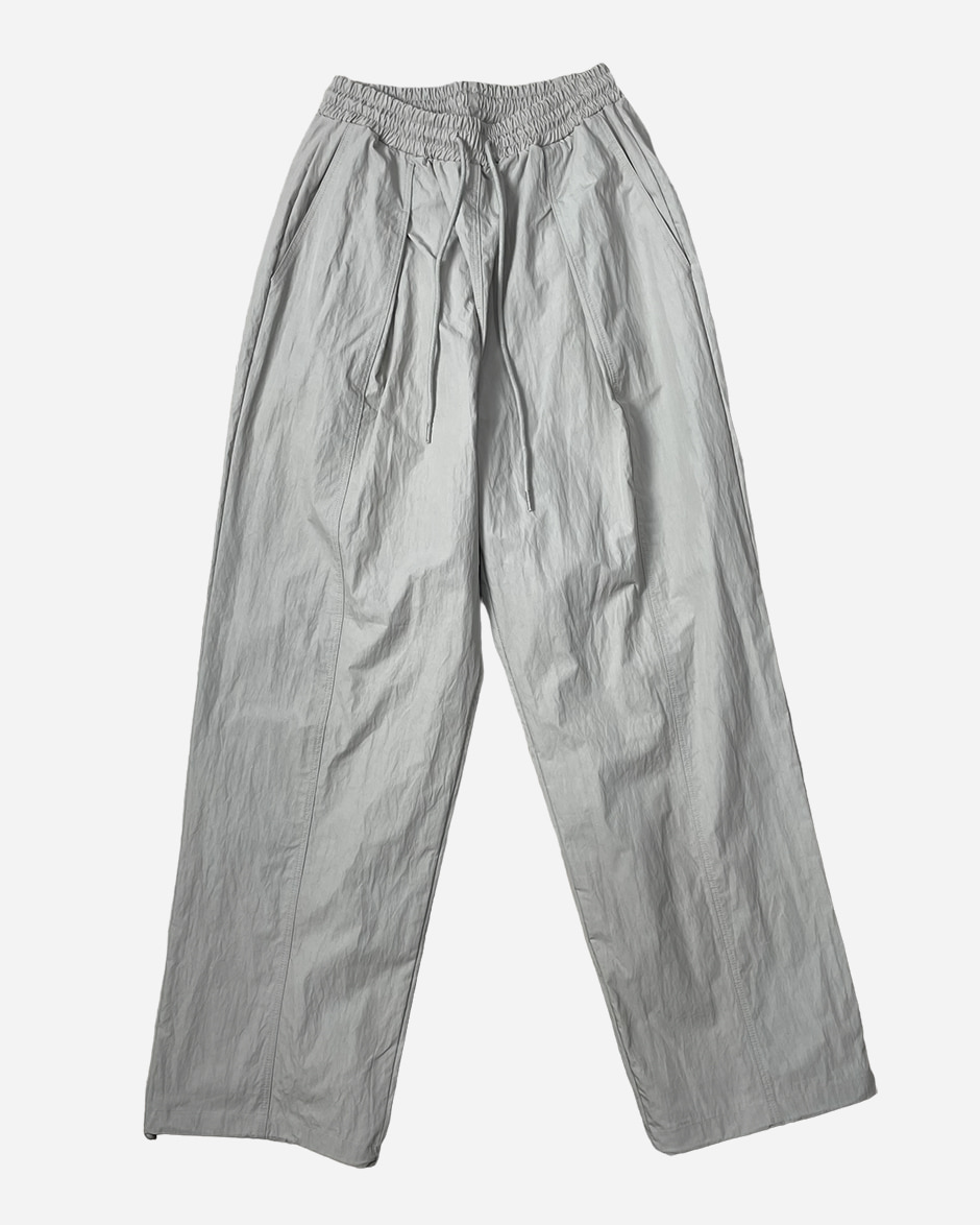 Wide tuck banding nylon pants (3C)