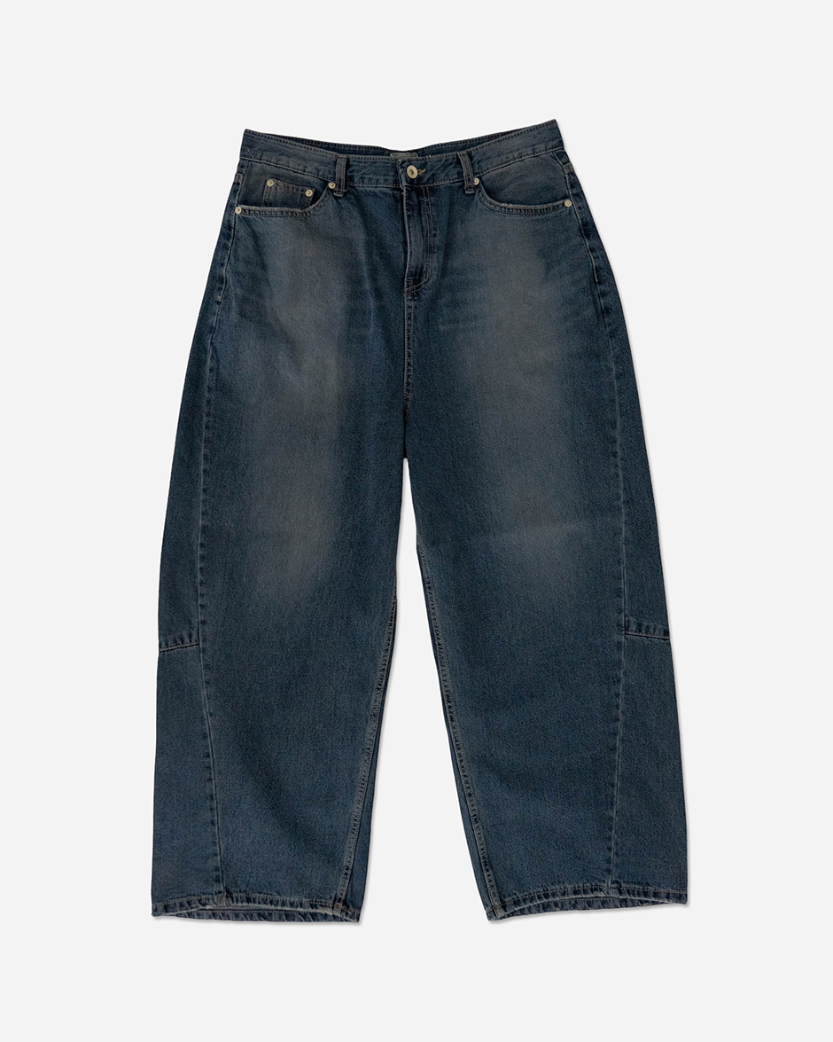 Wide slash vintage denim pants (2C)