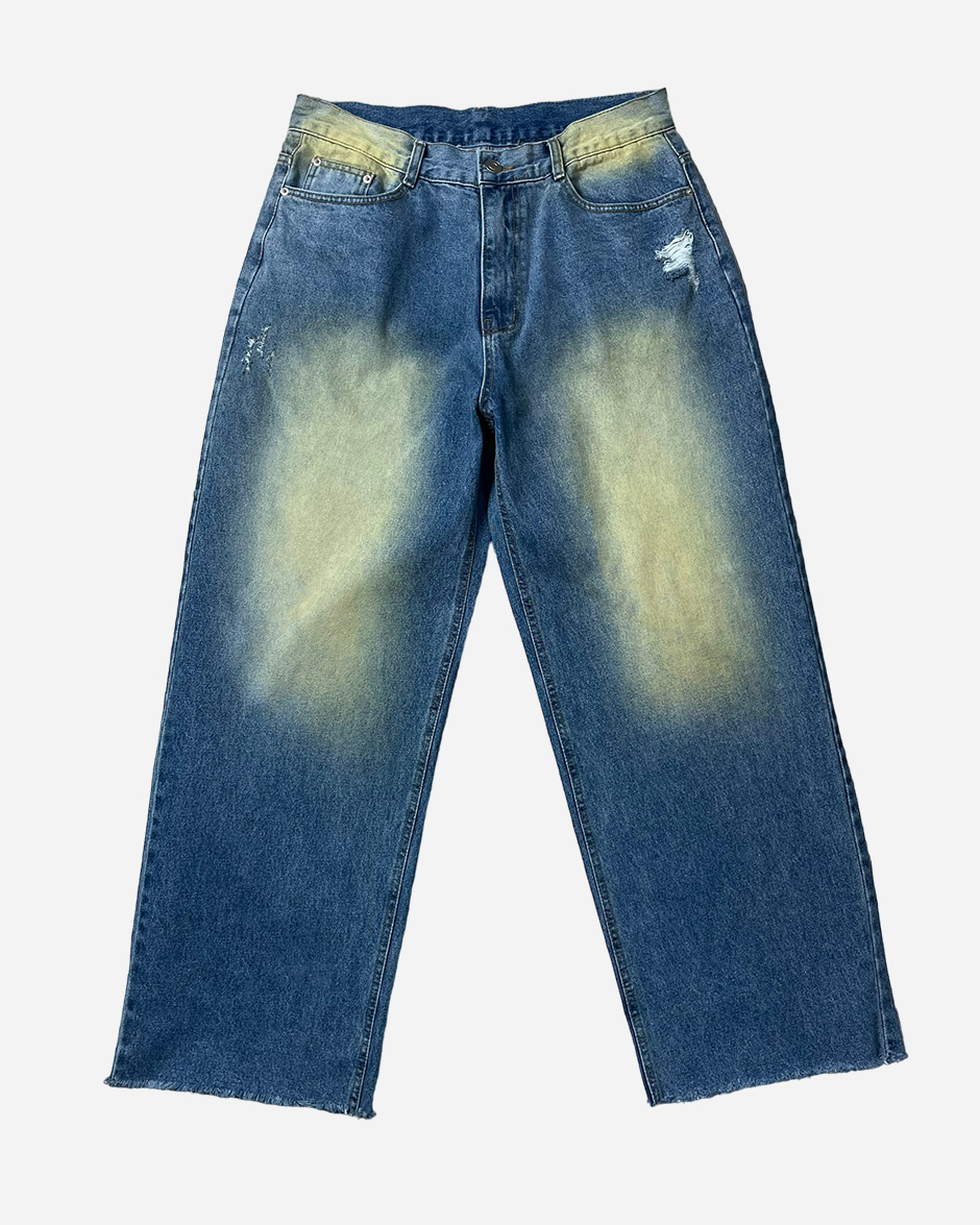 Western vintage wide denim pants (1C)