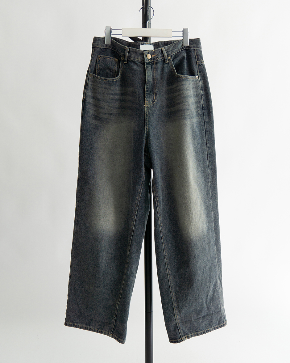 Vintage brush blue denim pants (1C)