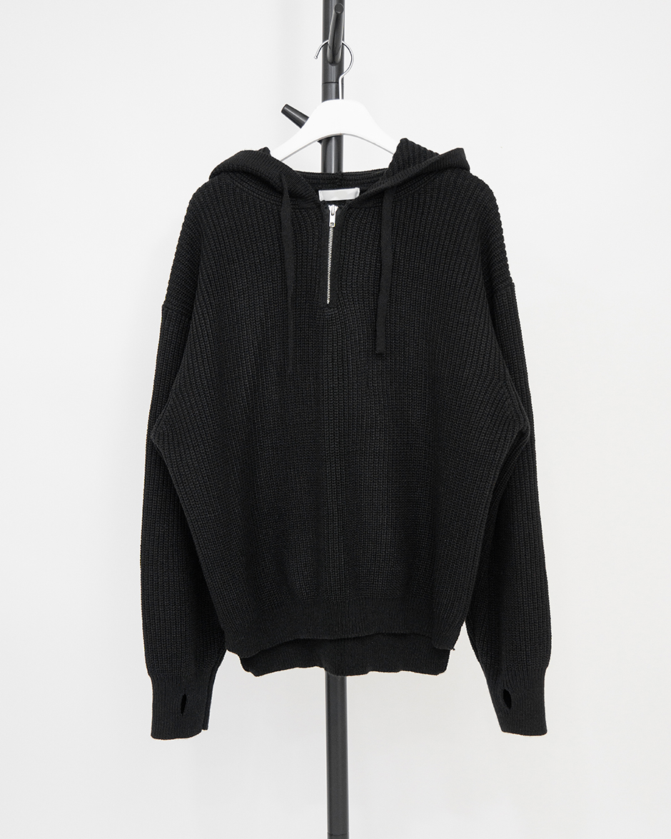 B half zip warmer hood knit (5C)