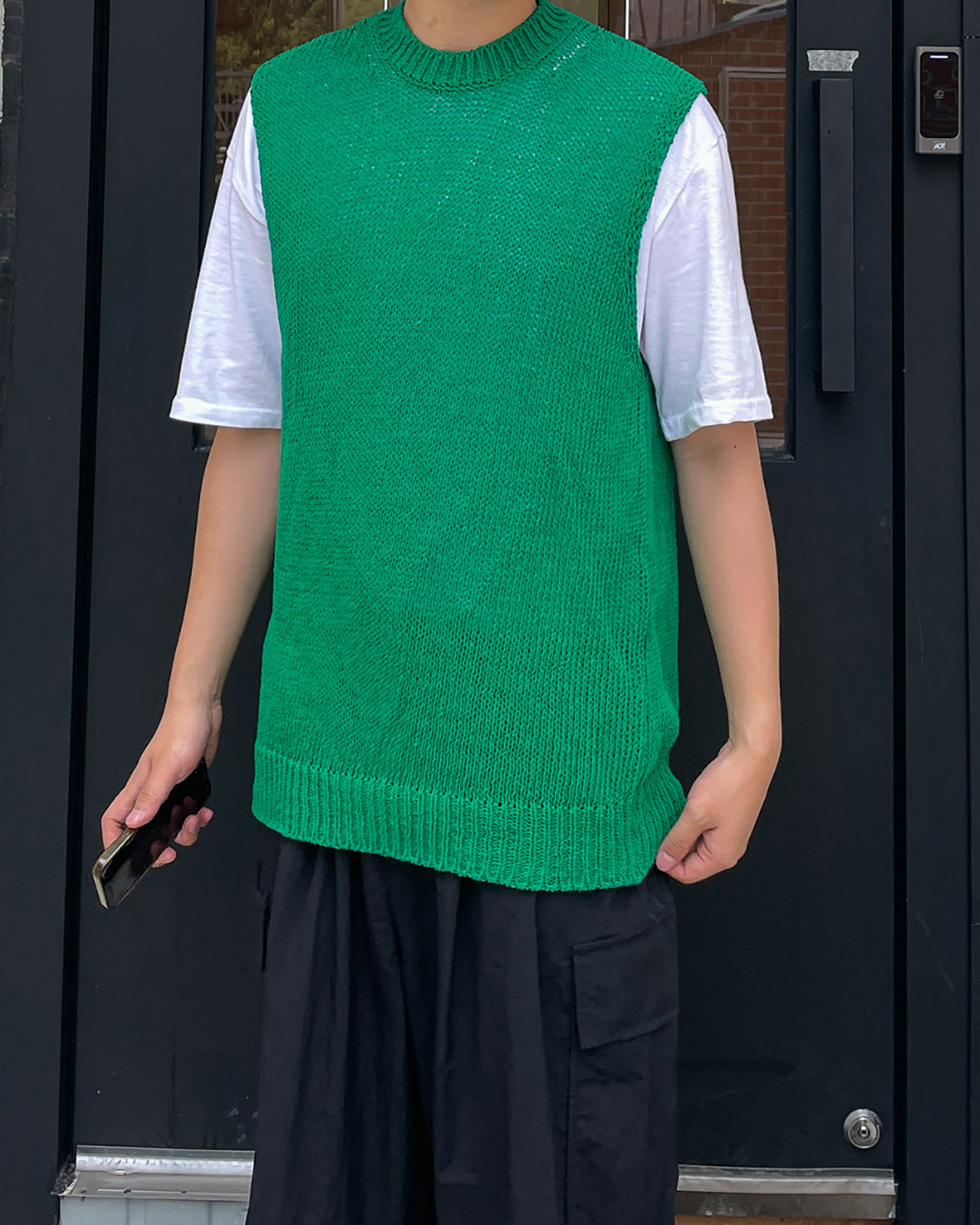 [SEASON OFF] Pure cotton knit vest (4C)