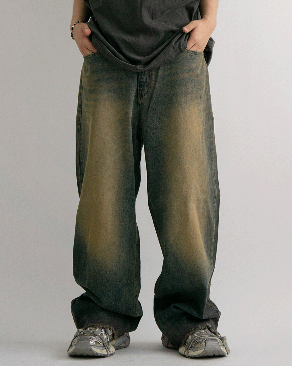 Desert vintage wide denim pants (1C)
