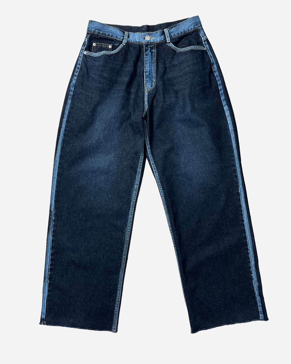 Reverse line blue denim pants (1C)