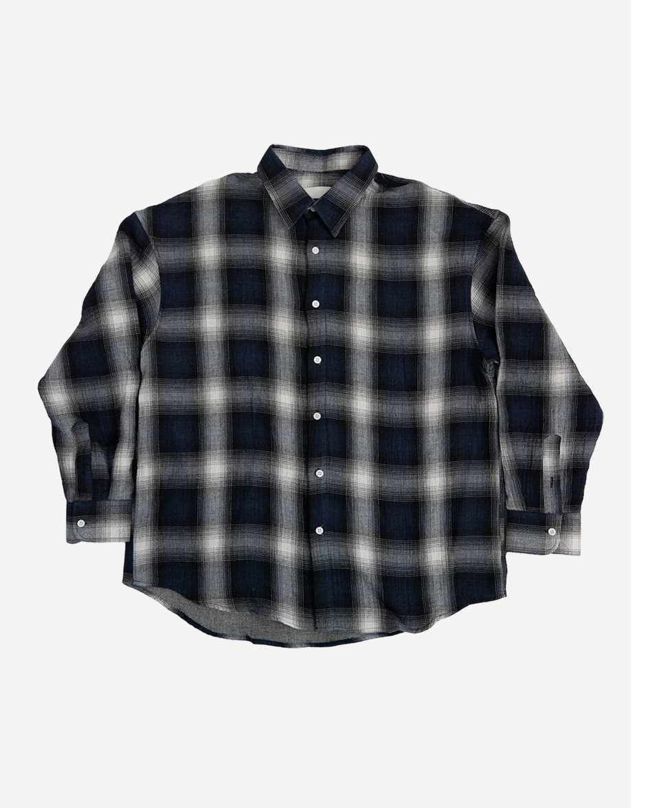 Blur over check plannel shirt (2C)